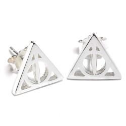 Pendientes Deathly Hallows plata