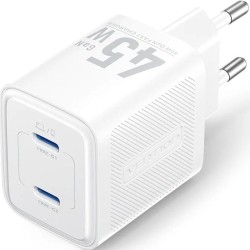 Cargador de Pared GaN Vention FEFW0-EU/ 2xUSB Tipo-C/ 45W