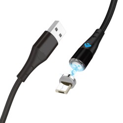 Cable de carga rápida 3a y datos - magnético - micro usb - 1 m