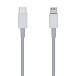 Cable USB 2.0 Tipo-C Lightning Aisens A102-0442/ Lightning Macho - USB Tipo-C Macho/ 480Mbps/ 1m/ Blanco