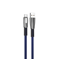 Cable qcharx florence usb a tipo c 3a - 1 m - zinc azul cordón plano premium