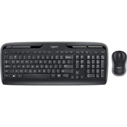 Teclado + mouse logitech mk330 wireless inalambrico negro ingles internacional