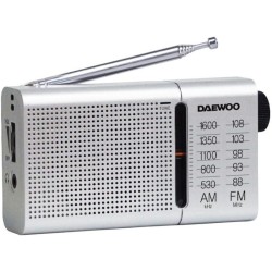Radio Portátil Daewoo DW1037/ a Pilas/ Plateada