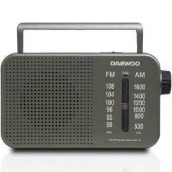 Radio Portátil Daewoo DW1121/con Cable/ a Pilas/ Gris