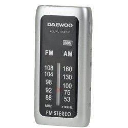 Radio Portátil Daewoo DW1129/ a Pilas/ Plata
