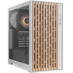 Caja ordenador gaming nox hummer element atx cristal templado madera blanco
