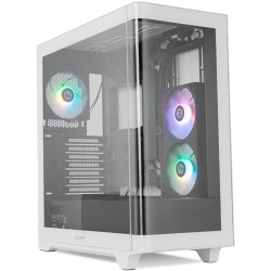 Caja ordenador gaming nox hummer ether atx argb cristal templado negro - blanco