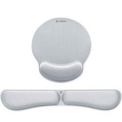 Pack de Reposamuñecas y Alfombrilla Ergonómica Subblim Ergo MemoryFlex/ Plateadas