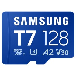 Tarjeta memoria micro sd samsung 128gb sdxc t7 clase10 u3 v30 a2