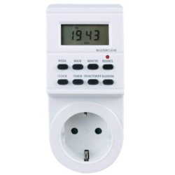 Programador silver electronic digital - semanal - 3600w - 250v - 16a - 50hz - ip 20 - ajustable multifuncion