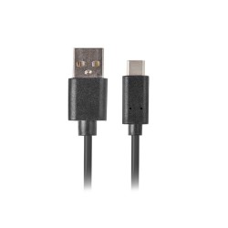 Cable usb lanberg 2.0 macho - usb tipo c macho quick charge 3.0 1m negro