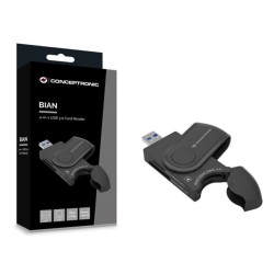 Lector de tarjetas externo usb 3.0 4 en 1 conceptronic bian04b sd - sdhc - sdxc micro sd - t flash