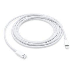 Cable usb tipo c a lightning apple 2m - macho - macho - blanco