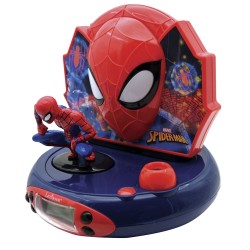 Reloj Despertador Proyector 3D Spiderman Marvel