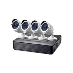 Kit videovigilancia 720p cctv level one 4 canales 4 camaras int - ext + grabador cables iluminacion led (sin hd)