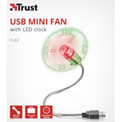 Trust Flex Usb Mini Fan With Led Clock