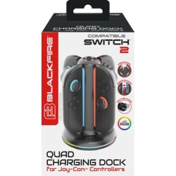 Blackfire Quad Charging Dock Joy-Con Controllers Led Rgb