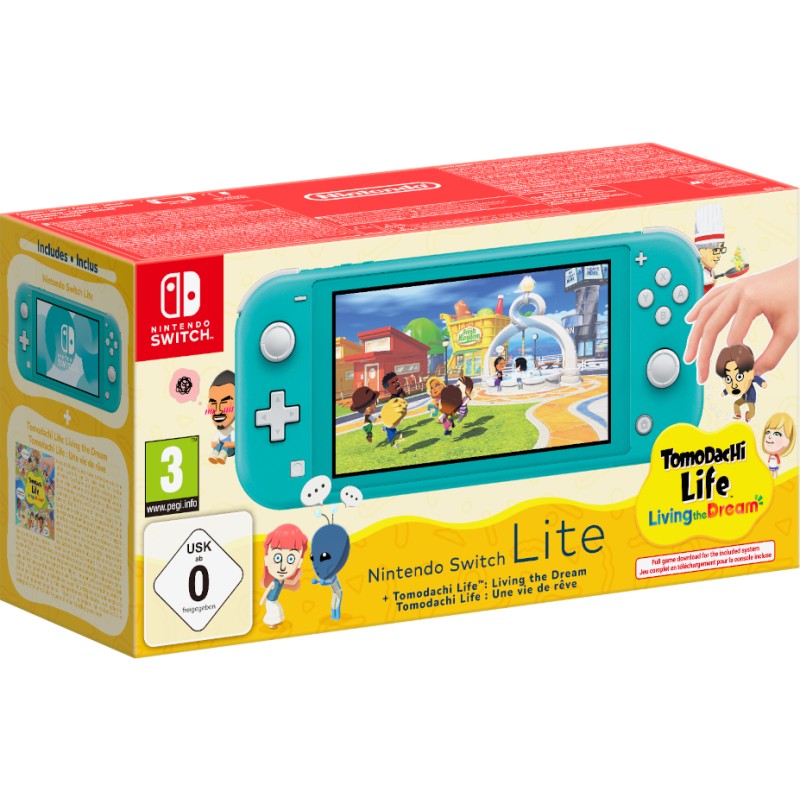 Lite Turquesa (Turquoise) + Tomodachi Life (Ciab) + 3 Meses Nintendo Shop Online