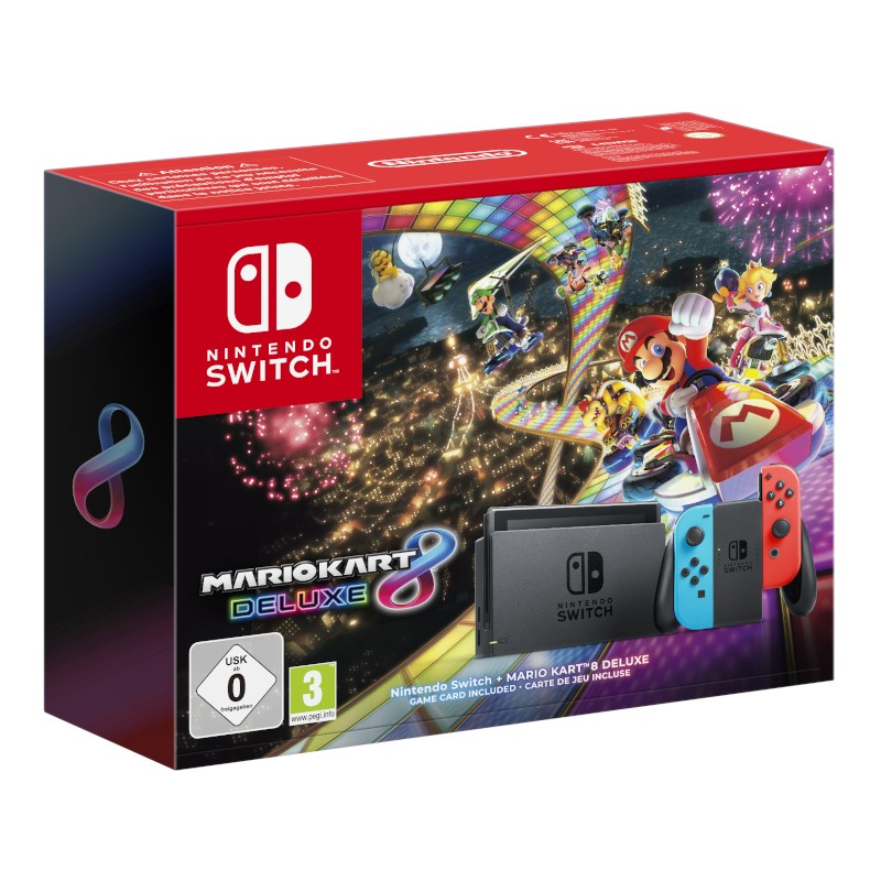 Azul Neon/Rojo Neon (Blue/Red) Insignia + Mario Kart 8 Deluxe (Imp)