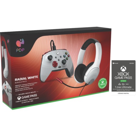 Pdp Bundle Radial White (Wired Controller + Gaming Headset) + Game Pass 1 Mes (XBONE)